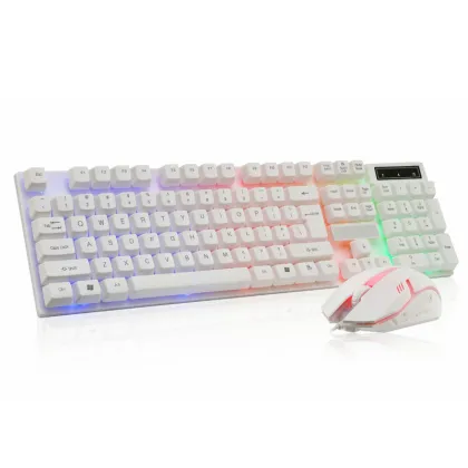 Gamer Keyboard and Mouse Combo: 104-Key Mechanical Keyboard and USB Wired Mouse Set