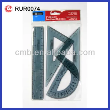 SET SQUARE TRIANGLE RULER PLASTIC STUDENT MATH