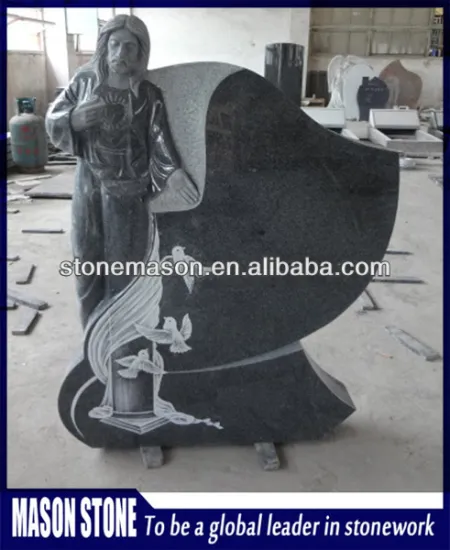 Black antique jesus headstone