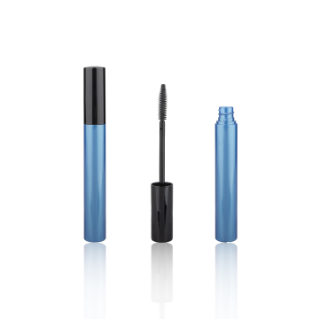 Black and Blue Round Mascara Tube with Silicone Brush Wand Applicator