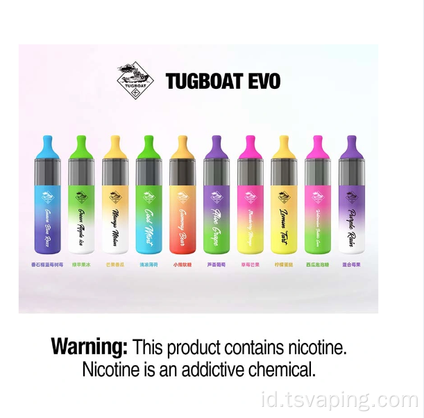 Airflow Tugboat Evo 4500 Puff yang Dapat Disesuaikan
