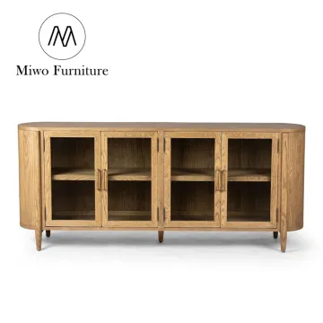 Custom Modern Solid Wood Antique Storage Locker for Dining and Living Rooms