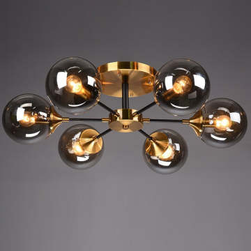 Postmodern Brass Finish 8 Arms Pendant Light for Luxury Indoor Living Room Chandeliers
