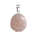 Rose Quartz Foot Necklace 45CM Black Cord 22X25MM Children Feett Palm Feet Jewelry