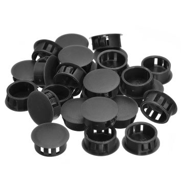 Black and White Nylon Plastic End Cap Grommet for 25mm Plate Holes