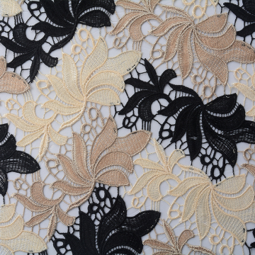 100 polyester water soluble 3D lace fabric embroidery knit fabric