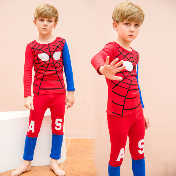 Cartoon printed spiderman pajamas soft toddler boys clothing pants sets kids pajamas