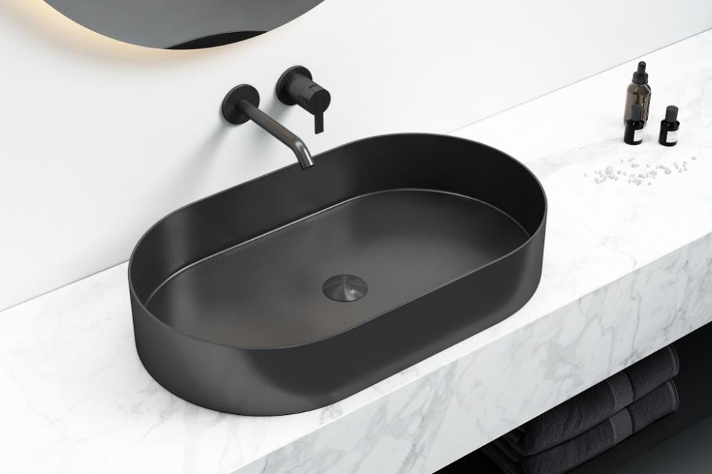 Acero inoxidable Batinera de baño negro moderno