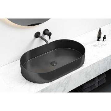 Oval Stainless Steel Bathroom Single Basin