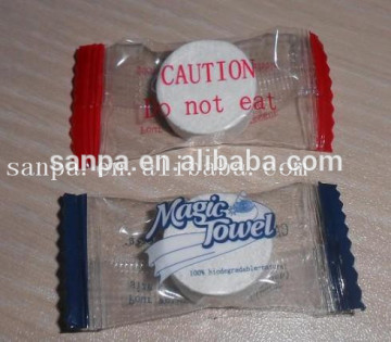 Candy Packing Compressed Magic Coin Hand Tissue Towel