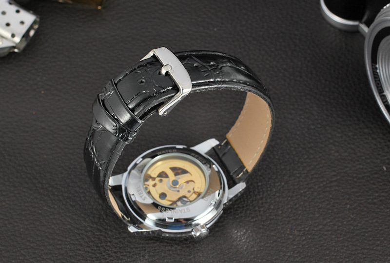 classical men leather band watch multi function watch