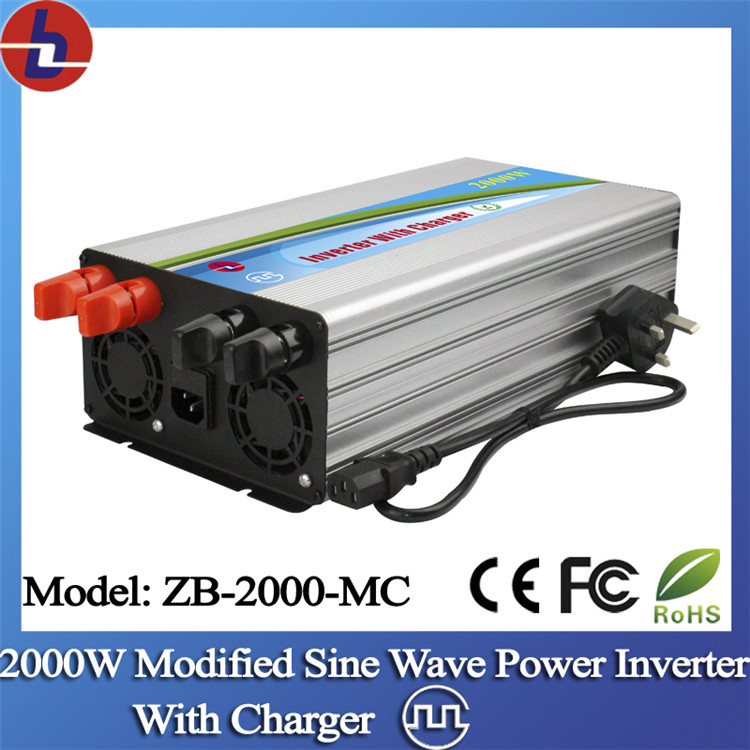 2000W 24V DC to 110/220V AC Modified Sine Wave Power Inverter with Charger