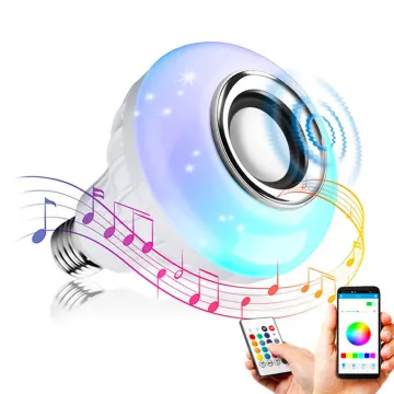 APP-Controlled RGB Smart Music Bulb - 12W E26/E27 LED Wireless Light Bulb with Speaker and Remote