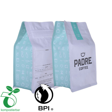 Hoge barrière food grade biologisch afbreekbare zak rits vlakke bodem zakken voor koffieboon