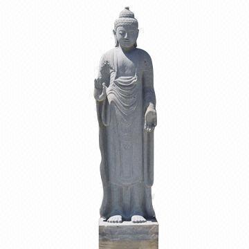 Large Stone Standing Indian Buddha, 92"