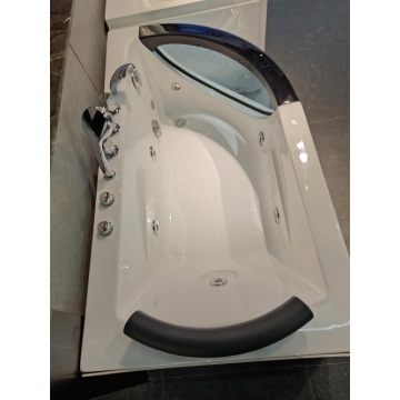 Luxury Whirlpool Bathtub for 1 Person with Glass