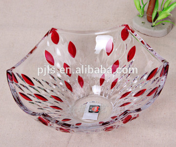 glass flower fruit bowl big tray crystal tray