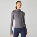 Top de camada base de meio zip equestre