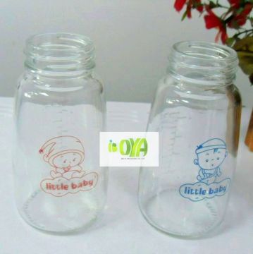 150ml round clear baby milk glass bottle