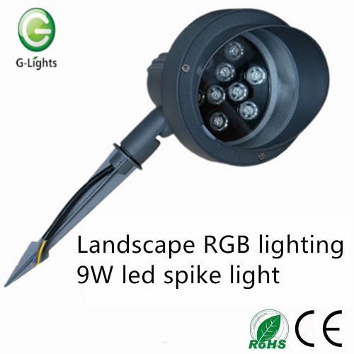 Landscape RGB lighting 9W led spike light