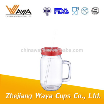 High quality clear and reusable plastic mug with lid