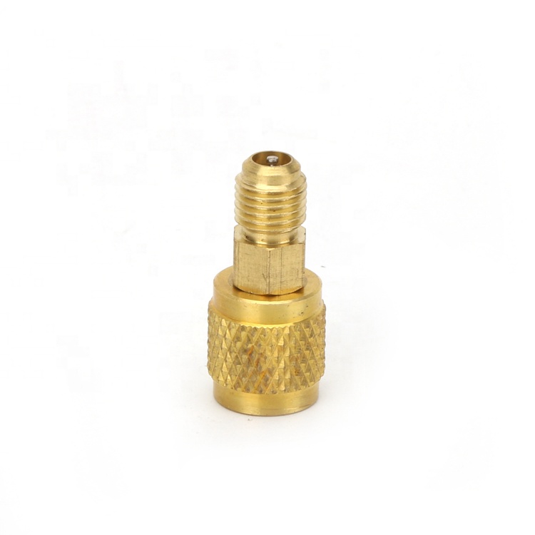 1/4 "SAE для зарядки клапана доступа к шлангу клапана R410 R134A R22 Brass Adapter