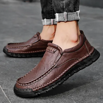 Custom LOGO Leather Loafers for Men - Factory Supply 4 Season Driving Shoes