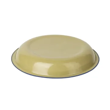 Enamel Dinner Soup Rice Plate with Decal for Kitchenware
