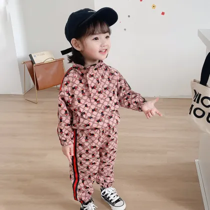 New children's clothing spring and autumn kids clothing sets girls cartoon print girls sets