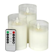 Realistic Battery Led Flameless Glass Candles With Remote