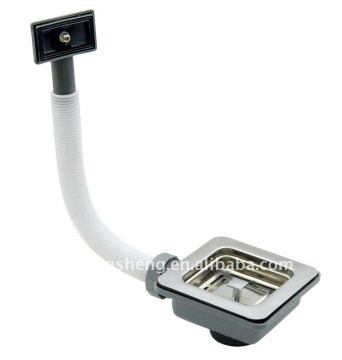 Stainless Steel square shaped sink drain with overflow