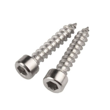 Pack of M2 M3 Stainless Steel Hexagon Socket Tapping Screws with Cylindrical Heads and Wood-Free Round Plastic Screw Caps