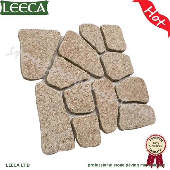Yellow flamed stone granite paving net