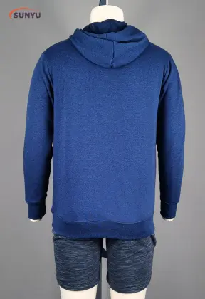 Cotton fleece pullover sweatshirt with hood
