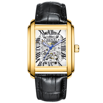 CHENXI 8816 Business Gentlemen Mechanical Automatic Leather Waterproof Analog Wristwatch