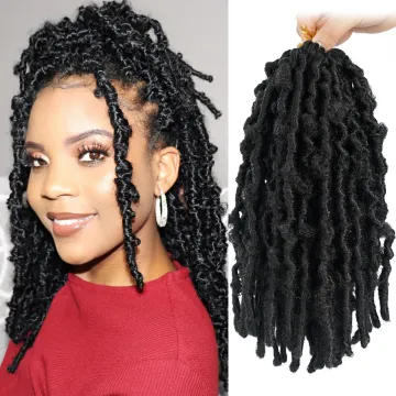 Synthetic Butterfly Locs Braiding Hair Distressed Water Wave Passion Faux Locs Crochet Hair Wavy Dread Butterfly Locs