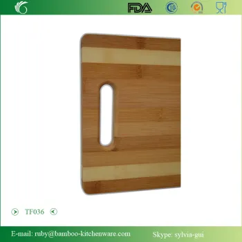 TF036/2015 New FDA 2 Tone Organic Cheese Bamboo Wooden Cutting Board Set / Two Grain Culinary Handle Color Pad Set