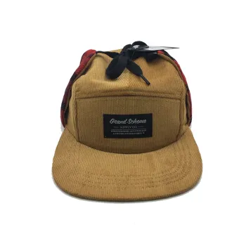 Wholesale Custom Flat Brim Corduroy 5 Panel Caps & Winter Hats with Ear Flaps