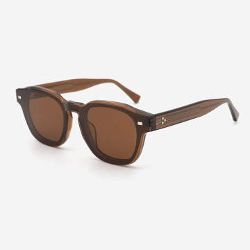 Classic Round Acetate Unisex Clip-On Sunglasses 23A8065