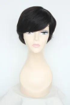 short gluless full lace front human hair wigs for black women