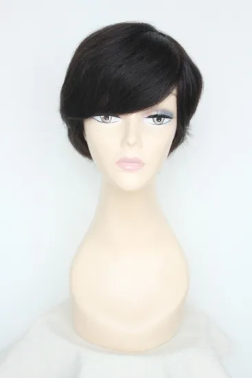 short gluless full lace front human hair wigs for black women