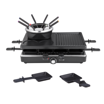 Raclette griller with fondue set