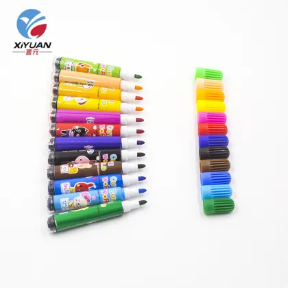 12-Color Water-Based Art Marker Pen Set for Artists and Crafters