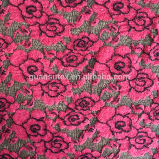 fashion high quality french chemical nylon cotton spandex lace fabric in rose pattern