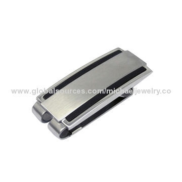Stainless steel money clips with two parallel lines, portable and utility