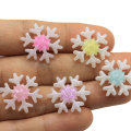 Assorted 22MM Glitter Snowflake Beads Flatback Resin Christmas Snowflakes Cabochons DIY Hair Bows Crafts Ornaments Decoration