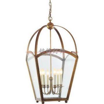 15705 5 lights antique solid brass lantern pendant