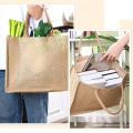 Recycled Natural Reusable Beach Jute Burlap Tote bag