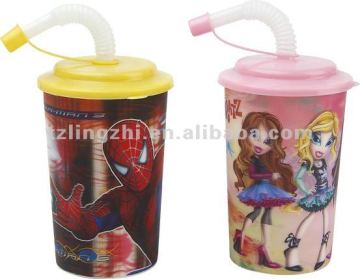 2012 newest design 3D children straw cup 400ml