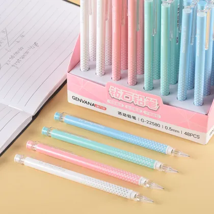 Student Retractable Pen and Mechanical Pencil - G-22580 0.5mm Diamond Propelling Pencil
